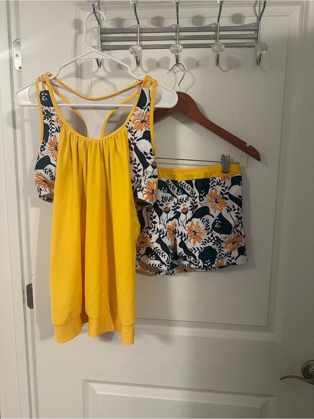 Yellow Floral takini swim